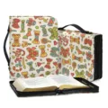 Cartoon-Bonbon-Druck PU-Leder Bibel-Tasche mit Griff, stilvoller tragbarer Organizer. - Bunter Süßigkeiten Druck (SJB-045)