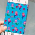 Cartoon mermaid print PU leather passport holder travel document organizer card case wallet - Ocean Mermaid (HZJ-063) / 14x10x1cm