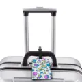 Cartoon carnival pattern luggage tag with strap, vibrant travel bag ID label for easy identification. - Carnival Elements (XLP-050)