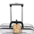 Cute peach pattern luggage tag for travel suitcase, durable ID bag label for easy tracking. - S / Cartoon Peach Style (XLP-058)