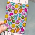 Cute cartoon fruit print PU leather passport holder travel document organizer case nice - Pink Fruit Graffiti (HZJ-064) / 14x10x1cm