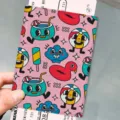 Joli motif de dessin anime ete PU cuir etui de passeport organisateur de voyage. - Style Vacances d'Été Rose (HZJ-020)