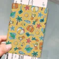 PU leather passport cover with cute summer travel cartoon print, multi-card holder case. - Summer Travel Style (HZJ-035) / 1 Piece/Pack