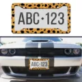 Portatarga per auto stile USA personalizzato con elegante design stampa leopardata. - Stile Leopardo alla Moda (CJ0006)