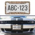 US Standard Autokennzeichenhalter aus Aluminiumlegierung mit modischem Leo-Muster Design. - Leopardenmuster (CJ0001) / Standard US-Größe