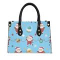 Christmas Santa Claus PU leather handbag for women, cute shoulder crossbody bag. - 29*20*11 cm / Santa Claus & Crystal Ball Print (STB-011)