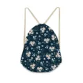 Bloemen Print Trekkoord Rugzak Casual Sport Gym Tas met Beige Katoenen Touwen - Bloemen & planten-01
