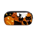 Halloween pencil case with spooky witch pumpkin black cat design for school kids stationery. - Halloween-6