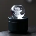 Kristalen glas draak theekop dekselhouder en schattig theehuisdier tafeldecoratie hoofdaanzicht - Kristallen dekselhouder met rijkdomdraak / Transparant