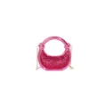 Pink acrylic glitter mini evening bag with chain strap, stylish shoulder bag for women. - Rose Pink