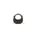 Mini acrylic evening bag with round handle glitter design chic shoulder chain purse - Black