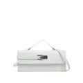 Elegante bolso de mano blanco con cierre metálico elegante y correa cruzada para mujeres. - Blanco