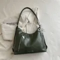 Sac à dos épaule hobo en cuir PU vert foncé décontracté quotidien élégant pour femmes - Vert