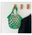 Bolso de mano de cuero verde para mujer, diseño de malla minimalista y elegante bolso casual. - Verde