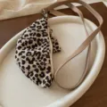 Leopard print leather triangle glasses bag mini crossbody pouch with thin strap option. - Coin Purse (43# Necklace)