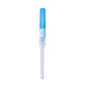 Detail view of 22G sterile disposable catheter piercing needle tool with clear protective cover. - 22G (0.7mm)