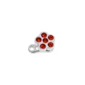 316L Stainless Steel Red Zircon Flower Dermal Anchor Piercing Jewelry Top Body Art Accessory - 1.6x2.5x5mm / Red