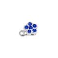 Blue Cubic Zirconia Flower Dermal Anchor Top Stainless Steel Piercing Jewelry Item - 1.6x2.5x5mm / Blue