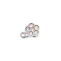 Stainless Steel Crystal Flower Dermal Anchor Piercing Jewelry Variant Silver Item - 1.6x2.5x5mm / AB Color