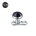 Titanium dermal anchor replacement top 4mm blue goldstone body piercing jewelry accessory - 1.6x2.5x4mm / Thread M1.2 / Black Star