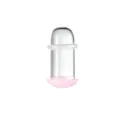 Transparenter Glas Dehnstab Piercing Ohr Plug mit rosafarbenem Sockel für Körperschmuck - 1.6mm / Rosa