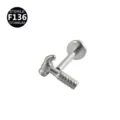 Titanium Hammer Labret Piercing Körperschmuck medizinisches Knorpel Ohrring ein Stück - Hammer-Stil (Stil 1) / 1.2x6mm / Silber