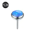 Titanium opal piercing top F136 labret stud replacement body jewelry for cartilage tragus. - 3mm / OP05 Blue