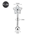 F136 Titanium Flower Cartilage Piercing Stud Earring with CZ Stones 4.5mm 1.2mm 3mm - Flower (Ball End) / 1.2*8mm+3mm / Silver