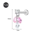 F136 Titan Zirkonia Tropfen Anhänger Knorpel Ohrring Piercing Schmuck Stecker Neu - Drei Wassertropfen-Anhänger / Nur Kopf (Ohne Stab) / Silberpulver-Verlauf