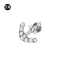 F136 titanium anchor crystal piercing stud body jewelry for lip ear cartilage minimalist style - Bar 1.2*6mm Thread M0.9 / Anchor Silver