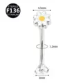 F136 Titanio Margherita Fiore Piercing Gioielli Barbell Orecchino 4.5mm 1.2mm 3mm - Margherita (Estremità Strass) / 1.2*8mm+3mm / Argento