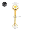 Gioiello piercing margherita in titanio F136 orecchino cartilagine 4.5mm 1.2mm 3mm - Margherita (Estremità Strass) / 1.2*8mm+3mm / Oro