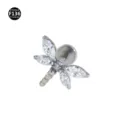 Titanium dragonfly labret stud piercing with sparkling cubic zirconia stones for body. - Bar 1.2*6mm Thread M0.9 / Dragonfly Silver