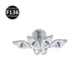 Titanium Innengewinde Labret Stecker mit zirkonia blume piercing schmuck ohrring - Schmetterling-Stil / Nur Anhänger (Ohne Kette) / Silber