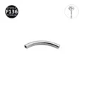 Titanium gebogene Hantel Stange fuer Koerperpiercing Schmuck, F136 sterile Titan Ersatzteil. - Gebogener Einlegestab (M2573) / 1.2x8mm/0.45mm / Silber