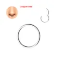 316L surgical steel hinged segment nose ring, durable body piercing jewelry for daily wear. - 0.8x5mm / Silver