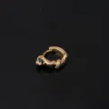 Gold snake ear cuff piercing cartilage earring with green zircon crystal, stylish jewelry - Snake Shape with Green Zirconia (HS292) / 0.8x8mm / Gold