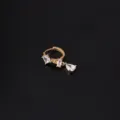 Goldfarbene Knorpel-Ohrringe mit Zirkoniasteinen für Damen Modeschmuck Ohrclip stilvoll - Geometrischer Zirkonia-Anhänger Stil (HS292) / 0.8x8mm / Gold