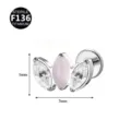 Titanium Marquise Piercing Detailansicht mit 5x7mm Größe und rosa sowie klaren Zirkonia. - Nur Oberteil (Ohne Stab) / Silber Rosa Stein