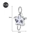 F136 Titanium Star Piercing Jewelry Body Connector DIY Accessory 9x4mm Premium Quality - Star Style (M2628) / 9x4mm / Five-Pointed Star Silver White