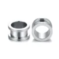 Edelstahl Ohr Dehner Tunnel Piercing Schmuck Einfache Schraubbasis Variante Silber - Einzelpackung (M551) / 1.6mm / Silber