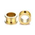 Goldfarbener Edelstahl Ohr Tunnel Dehner Piercing Körperschmuck Variante Größe Neu - Einzelpackung (M551) / 2.0mm / Gold