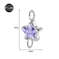 F136 Titanium Star Piercing Pendant Body Jewelry with Purple Zircon 9x4mm Accessory - Star Style (M2628) / 9x4mm / Pentagram Silver-Purple