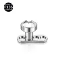 F136 Titanium Dermal Anchor Piercing Jewelry Flat Bottom Czech Crystal Body Piercing - 1.6x2.5x3mm / Silver White