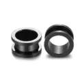 Schwarze Edelstahl Ohr Tunnel Piercing Schmuck Variante in verschiedenen Größen. - Einzelpackung (M551) / 2.0mm / Schwarz