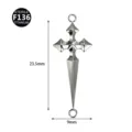 Pendentif Croix Poignard en Titane F136 Bijou Piercing DIY Argent 23.5x9mm Tendance - Croix Argent