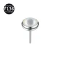 Καρφίδα piercing τιτανίου F136 με φυσική πέτρα, αξεσουάρ για labret και σκουλαρίκια. - 4mm / Λευκό (Μόνο Επάνω Μέρος)