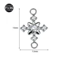 Pendentif piercing étoile croix en titane F136 13x7.5mm accessoire de corps pour DIY - Fleur En Argent