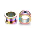 Bunte Edelstahl Ohr Tunnel Stecker und Dehner Piercing Schmuck im Regenbogen Stil - 2.0mm / bunt
