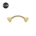 F136 titanium curved barbell piercing jewelry with yellow zirconia stones for body piercing. - Golden Yellow